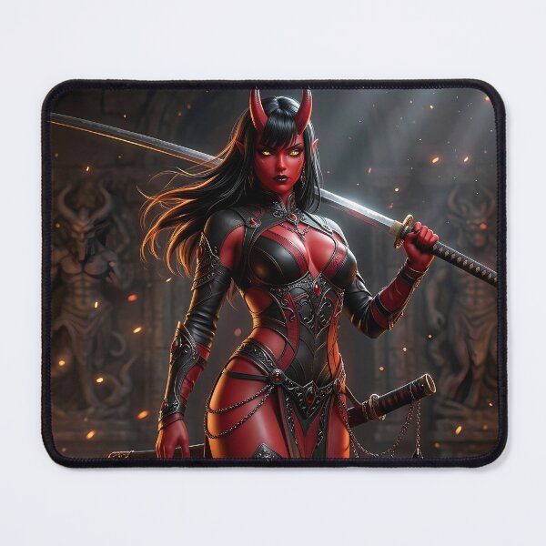Item preview, Red Demon Girl Katana Dark Fantasy designed and sold by GalleryBrisArt.