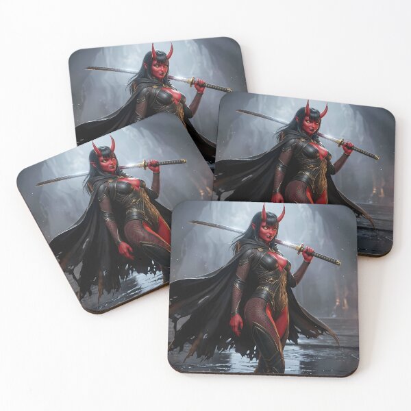 Item preview, Red Demon Girl Katana Dark Fantasy designed and sold by GalleryBrisArt.
