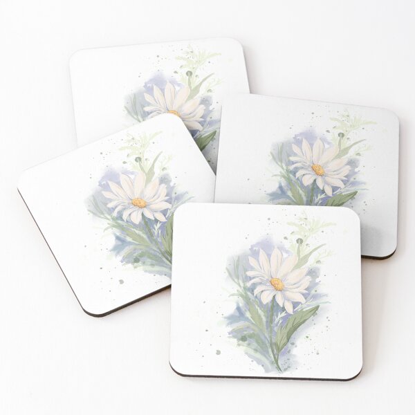 Item preview, Watercolor White Daisy Bouquet Cottagecore Art Gift designed and sold by LafinaArt.