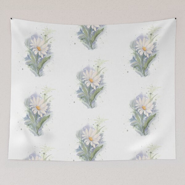Item preview, Watercolor White Daisy Bouquet Cottagecore Art Gift designed and sold by LafinaArt.