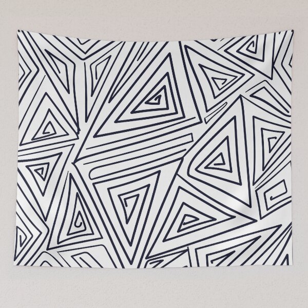 Item preview, Indigo Triangle Optical Pattern designed and sold by Ceylune.