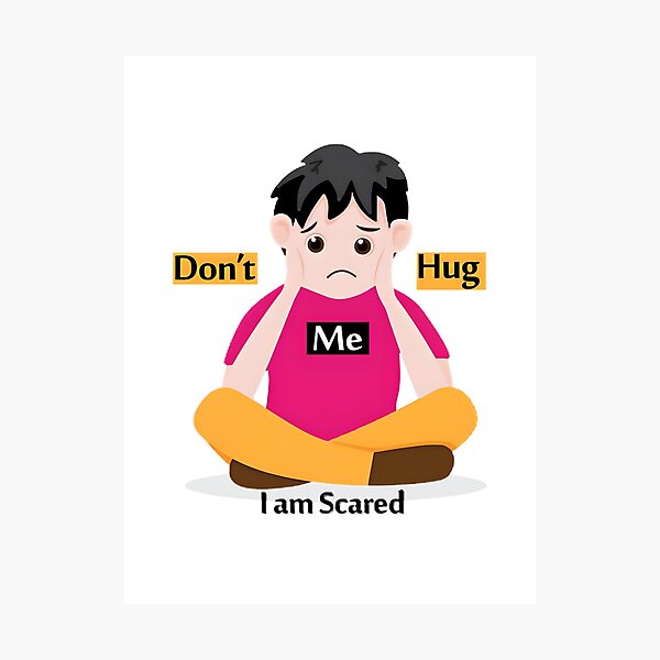 Item preview, Don'T Hug Me I'M Scared Creepy Cute Horror Art | ⭐⭐⭐⭐⭐ Best Seller designed and sold by sunsetboardwalk.