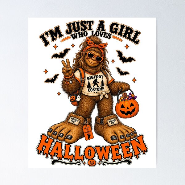 Item preview, ⭐ CRYPT OR TREAT COLLECTION - CRYPTID - BIGFOOT IN COSTUME - GIRL designed and sold by WheelieGdArt.