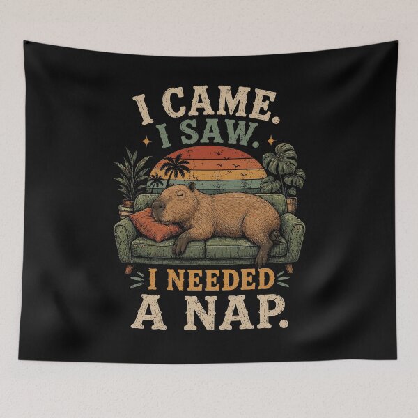 Item preview, I Came I Saw I Needed a Nap Funny Capybara Sleepy Animal designed and sold by mraihan.