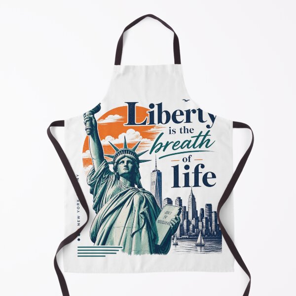 Item preview, Liberty Is the Breath of Life – NYC Statue of Liberty Art – New York Freedom Quote Tee designed and sold by bobscraze.