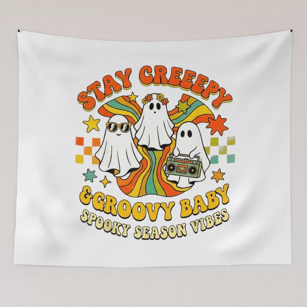 Item preview, Stay Creepy Groovy Ghosts Retro Halloween Vibes designed and sold by VioletNance.