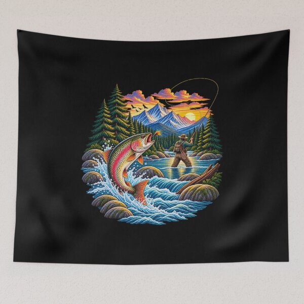 Item preview, Fly Fishing Trout Mountain River Outdoor Adventure designed and sold by JKDJ.