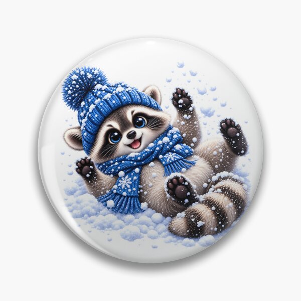 Item preview, Playful Winter Raccoon in the Snow designed and sold by TinyWeird.