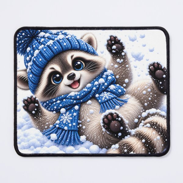 Item preview, Playful Winter Raccoon in the Snow designed and sold by TinyWeird.
