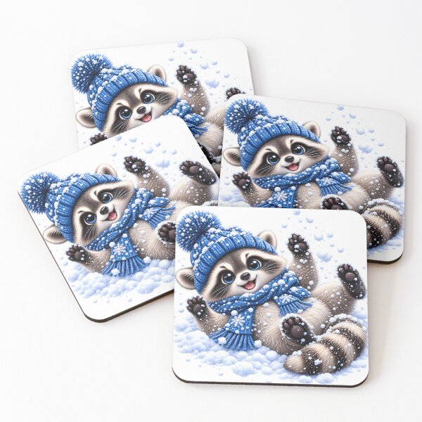 Item preview, Playful Winter Raccoon in the Snow designed and sold by TinyWeird.