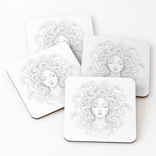 Item preview, Elegant Minimalist Medusa Tattoo Line Art designed and sold by Zenther.