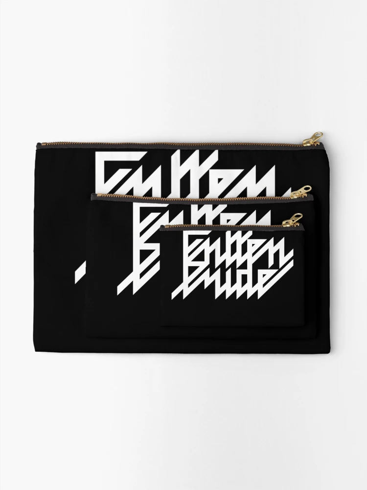 Thumbnail 2 of 4, Zipper Pouch, Geometric Angular White Monogram Pattern designed and sold by DigitalThread.