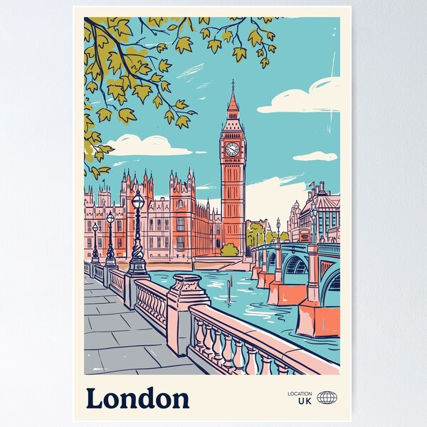 Item preview, London Vintage Retro UK Travel designed and sold by RareDeerArt.
