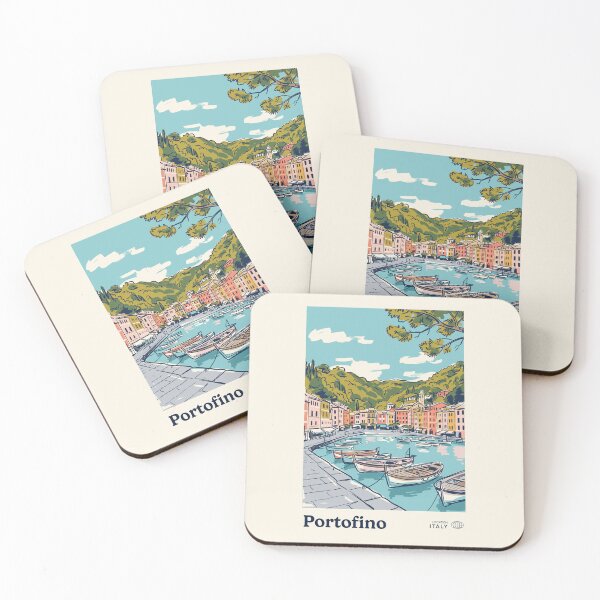 Item preview, Portofino Vintage Retro Italy Travel designed and sold by RareDeerArt.