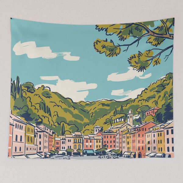 Item preview, Portofino Vintage Retro Italy Travel designed and sold by RareDeerArt.