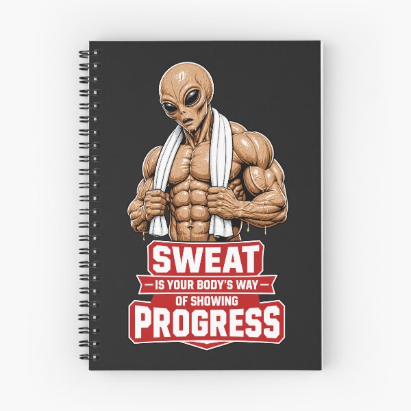 Item preview, Sweat Means Progress - Hardcore Gym Alien designed and sold by UrbaneVibeCo.