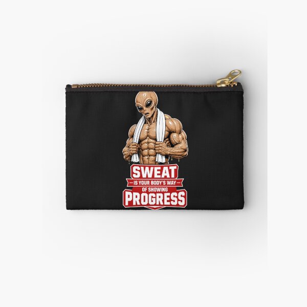 Item preview, Sweat Means Progress - Hardcore Gym Alien designed and sold by UrbaneVibeCo.