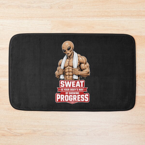 Item preview, Sweat Means Progress - Hardcore Gym Alien designed and sold by UrbaneVibeCo.