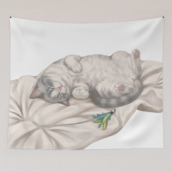 Item preview, Cute Sleeping Kitty BB Nap Time On Pillow Digital Art designed and sold by PetalsPaws.