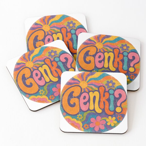Item preview, Genki? – Retro 1960s Psychedelic Design (Distressed Version) designed and sold by ZombieZooCuties.