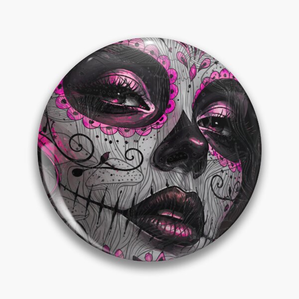 Item preview, pink mushroom day of dead designed and sold by SacredTemple888.