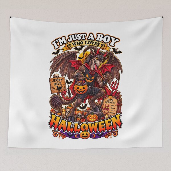Item preview, ⭐ CRYPT OR TREAT COLLECTION - CRYPTID - JERSEY DEVIL IN DEVIL COSTUME - BOY - New Jersey Pine Barrens designed and sold by WheelieGdArt.
