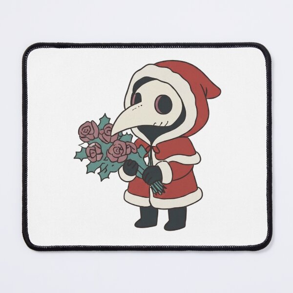Item preview, Plague Doctor Santa Christmas Roses Holly Bouquet Gothic Holiday Cute designed and sold by wingoo22.