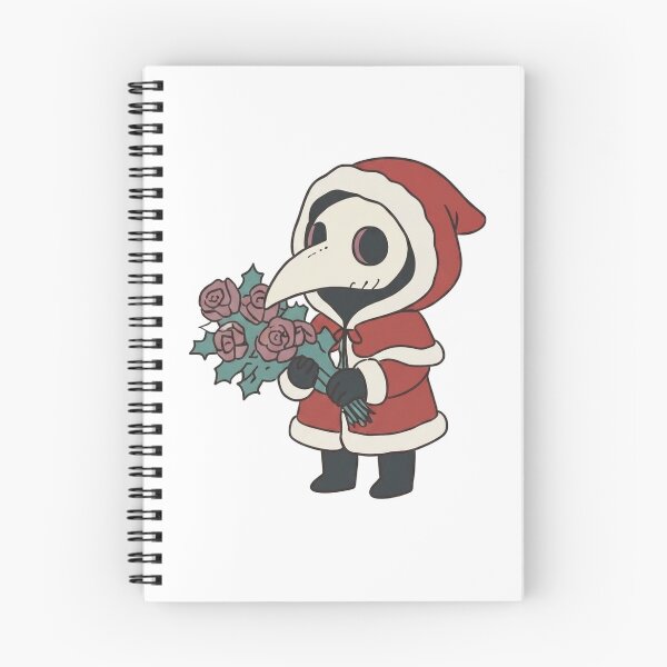 Item preview, Plague Doctor Santa Christmas Roses Holly Bouquet Gothic Holiday Cute designed and sold by wingoo22.