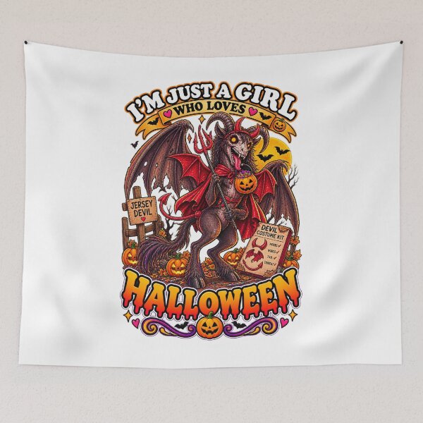 Item preview, ⭐ CRYPT OR TREAT COLLECTION - CRYPTID - JERSEY DEVIL IN DEVIL COSTUME - GIRL - New Jersey Pine Barrens designed and sold by WheelieGdArt.