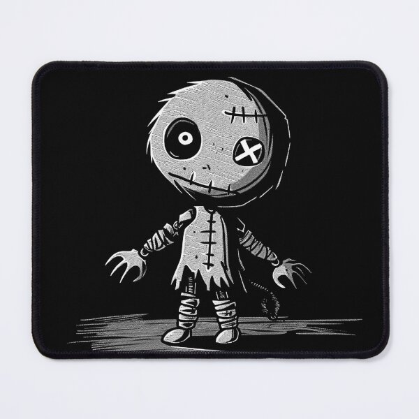 Item preview, Creepy Stitched Doll with Button Eye Black and White Gothic Horror Art Design designed and sold by inkoutninja.