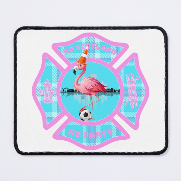 Item preview, NO SCOTLAND NO PARTY - Tartan Army Miami Fire Rescue Traffic Cone Flamingo Maltese Cross designed and sold by Bee Bum Designs.