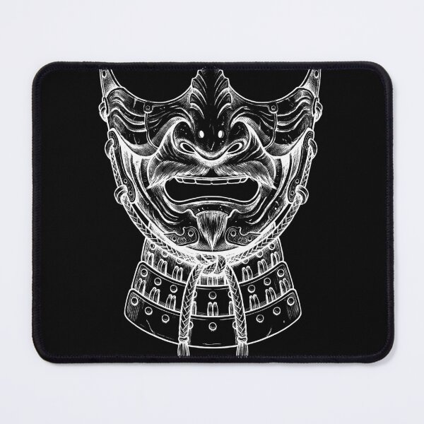 Item preview, The Menpo - Traditional Japanese Samurai Mask Streetwear Art designed and sold by whiteblackcat.