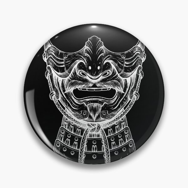 Item preview, The Menpo - Traditional Japanese Samurai Mask Streetwear Art designed and sold by whiteblackcat.