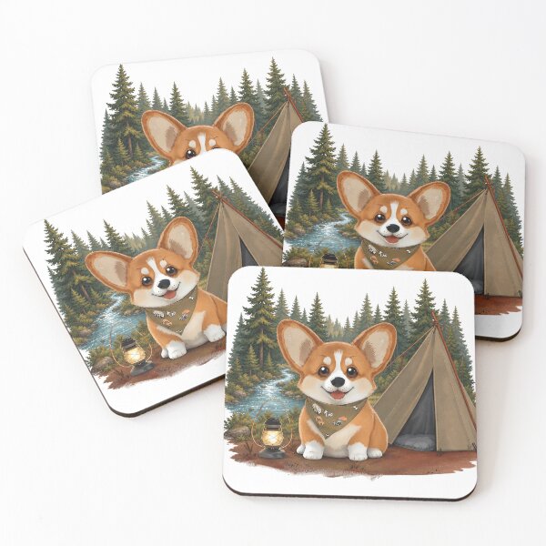 Item preview, Cute Corgi Camping Adventure by the River designed and sold by Luna & Cleo Creative.