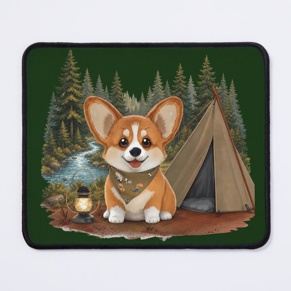 Item preview, Cute Corgi Camping Adventure by the River designed and sold by Luna & Cleo Creative.