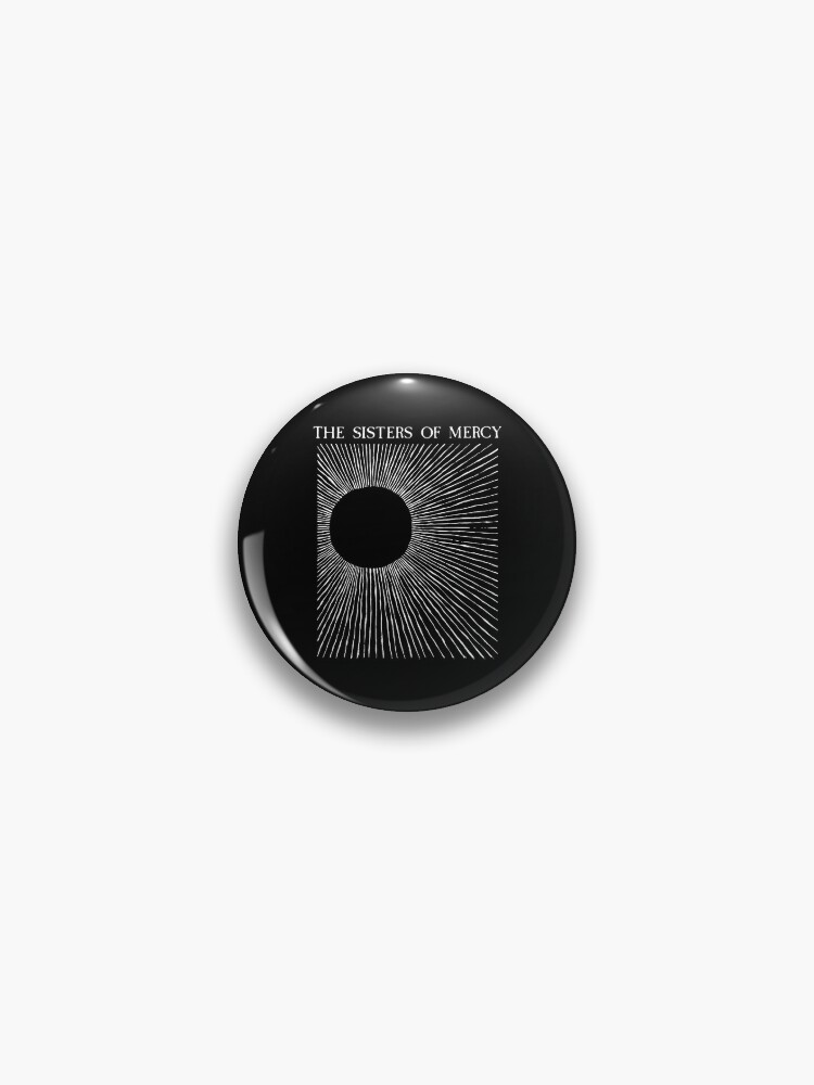 Thumbnail 1 of 3, Pin, Sun Rays Radiating From Black Circle Pattern designed and sold by degla.