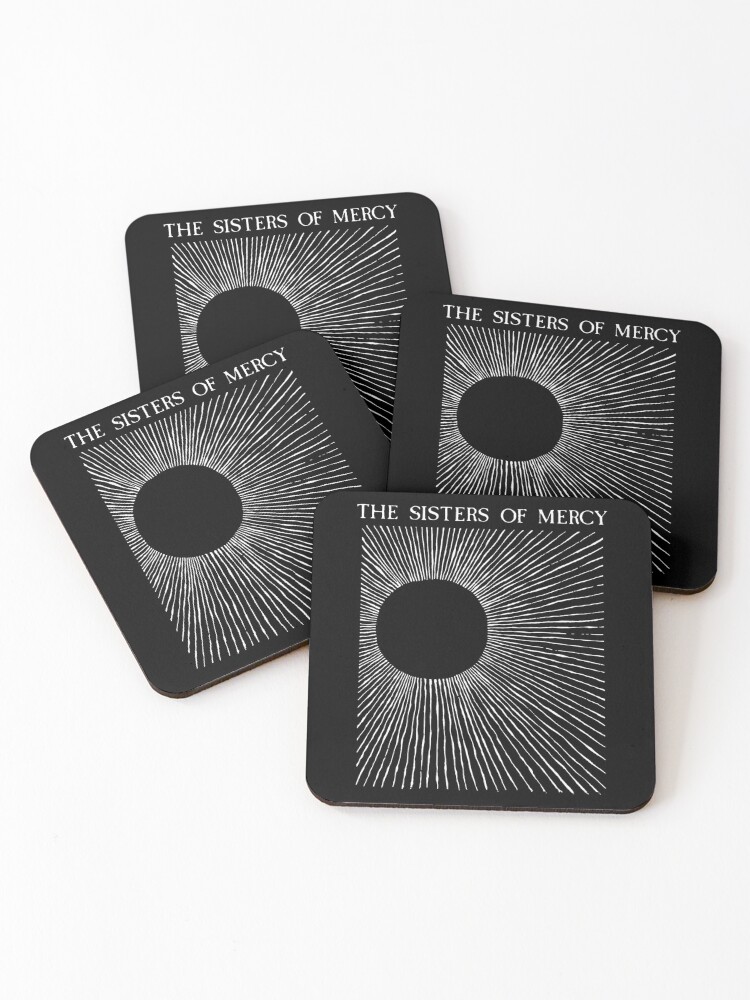 Thumbnail 1 of 5, Coasters (Set of 4), Sun Rays Radiating From Black Circle Pattern designed and sold by degla.