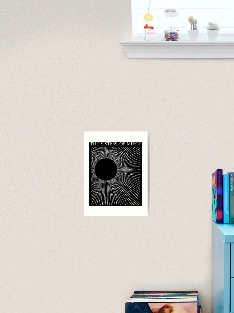 Thumbnail 2 of 3, Art Print, Sun Rays Radiating From Black Circle Pattern designed and sold by degla.
