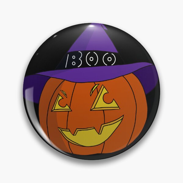 Item preview, Cute Kawaii Jack-o-lantern Pumpkin with Purple Witch Hat designed and sold by CozyCritters8.