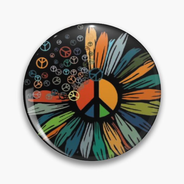 Item preview, Peaceful rainbow flower emblem designed and sold by BlueHillsJanot.