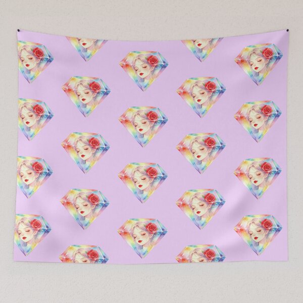 Item preview, Whimsigoth Rainbow Diamond Rose Girl — Dreamy Aesthetic designed and sold by Bondingbonding.