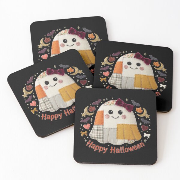 Item preview, Cute Patchwork Ghost Happy Halloween Bow Bat Autumn Fall Aesthetic Gift designed and sold by Zizo-DR44.