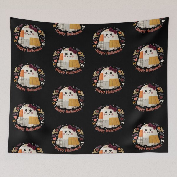 Item preview, Cute Patchwork Ghost Happy Halloween Bow Bat Autumn Fall Aesthetic Gift designed and sold by Zizo-DR44.