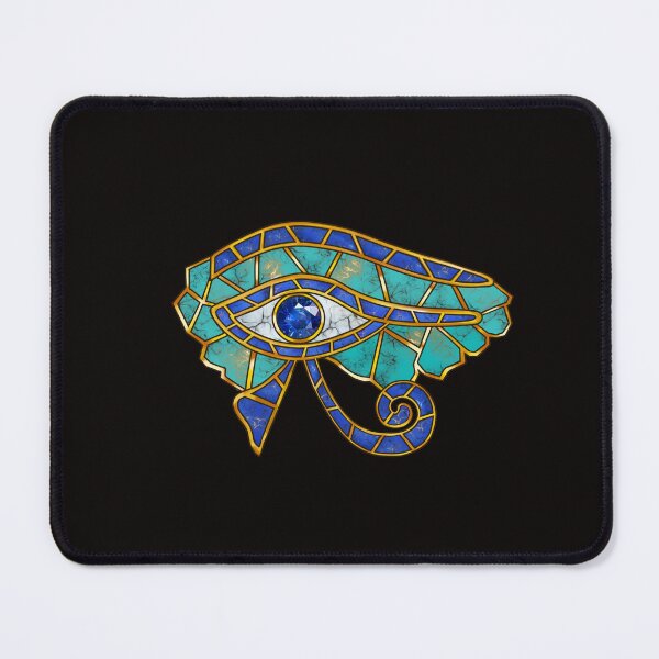 Item preview, Egyptian Eye of Horus Mosaic Gold Turquoise Jewelry designed and sold by LittleHappiness by Kamollak .