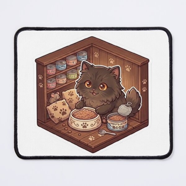 Item preview, Cozy Black Cat Eating Wet Food in Pantry Diorama designed and sold by PetalsPaws.