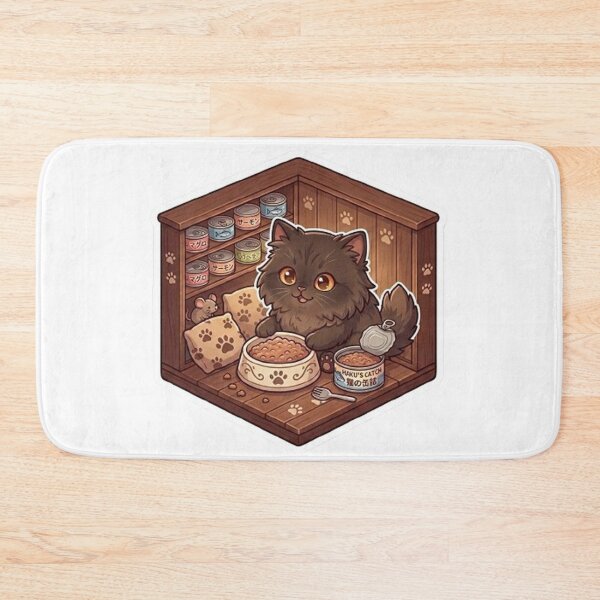 Item preview, Cozy Black Cat Eating Wet Food in Pantry Diorama designed and sold by PetalsPaws.