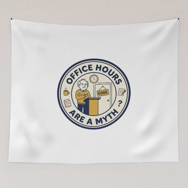 Item preview, Office Hours Are A Myth Funny Professor designed and sold by QuirkyCartel.