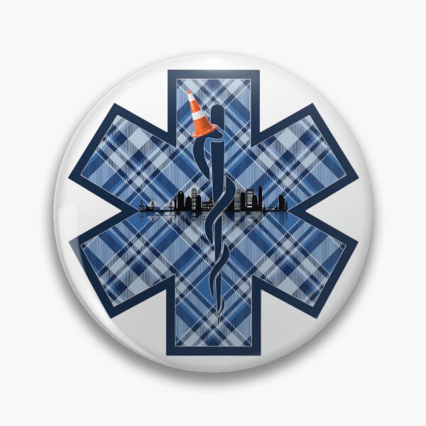 Item preview, BOSTON EMS - Tartan Army Caduceus Traffic Boston Skyline Cone Star of Life designed and sold by Bee Bum Designs.