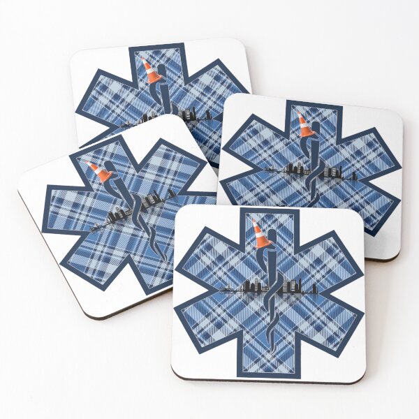 Item preview, BOSTON EMS - Tartan Army Caduceus Traffic Boston Skyline Cone Star of Life designed and sold by FireEMSDesigns.