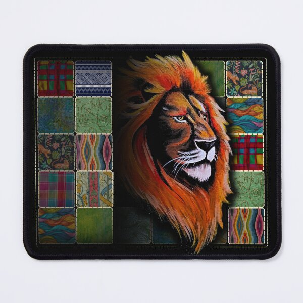 Item preview, Majestic Lion Patchwork Animal Art designed and sold by ArtistsAtticWI.